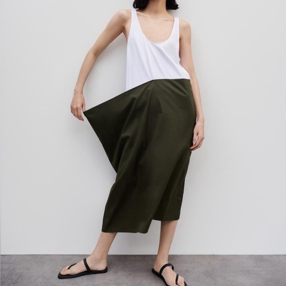 NWT Zara Women’s Midi Combination Poplin Dress